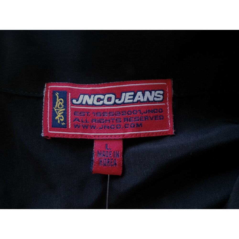 vtg 90's Jnco Shirt L Black Embroidered Barbwire Hip Hop Button Streetwear Nice - Picture 9 of 12